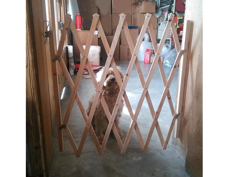 Wooden Fence Easy Installation Universal Expandable Pet Safety Separation Barrier for Indoors and Outdoors