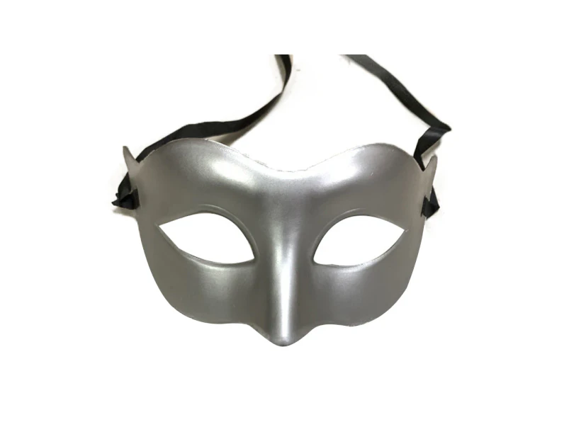 Masquerade Masks Cool Men Adult Kids Fighter Half Face Mask for Masquerade Ball Party Halloween - Silver