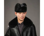 Ear Flap Hats Skin-friendly Breathable Accessory Winter Ear Flap Ski Hat for Men-Black