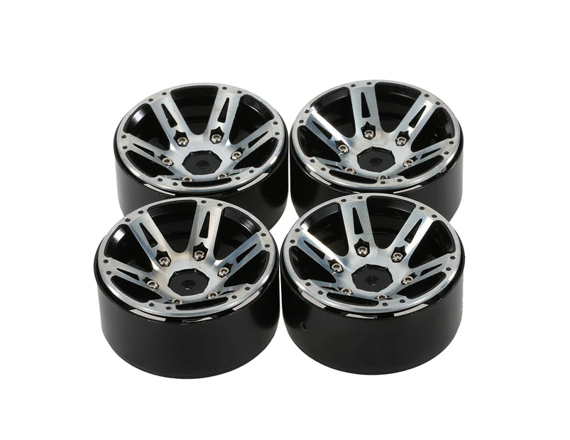 4Pcs/Set 1.9 Inch Weighted Metal Wheel Rim Upgrade Parts for RC 1/10 Crawl Car Black