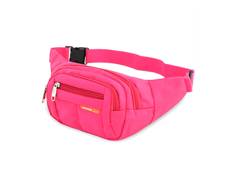 Unisex Outdoor Sports Waist Bag Waterproof Crossbody Pack Storage Bag Pouch Pink