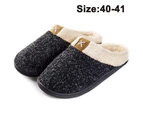 Cozy Memory Foam Slippers Fuzzy Wool-Like Plush Fleece Lined House Shoes W/Indoor, Outdoor Anti-Skid Rubber Sole - Black