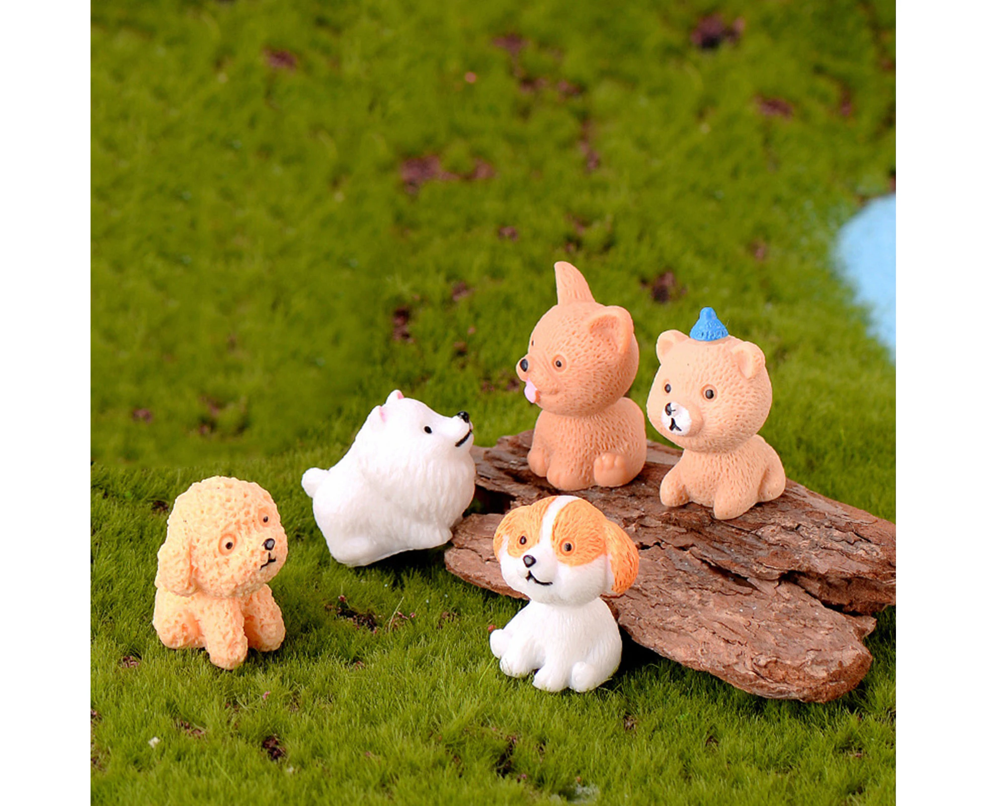 12Pcs Dog Figurine Adorable Vivid Appearance Resin Micro Landscape Funny Dog Statue for Desktop