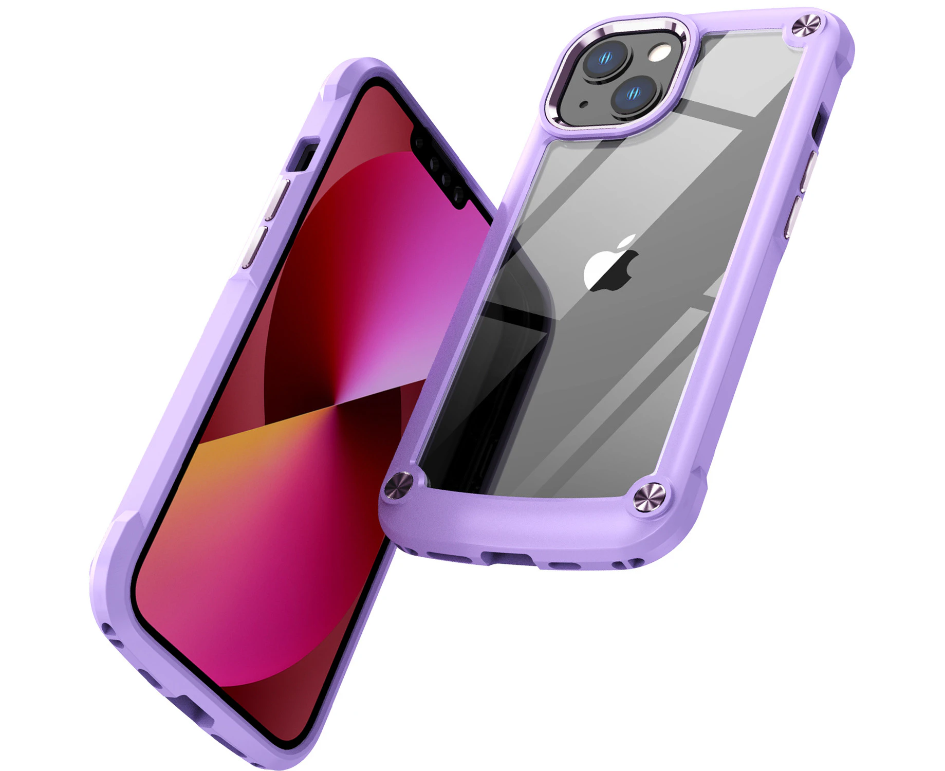 360°Full Body Case Shockproof Soft TPU Bumper Case for  iphone13 mini-Purple