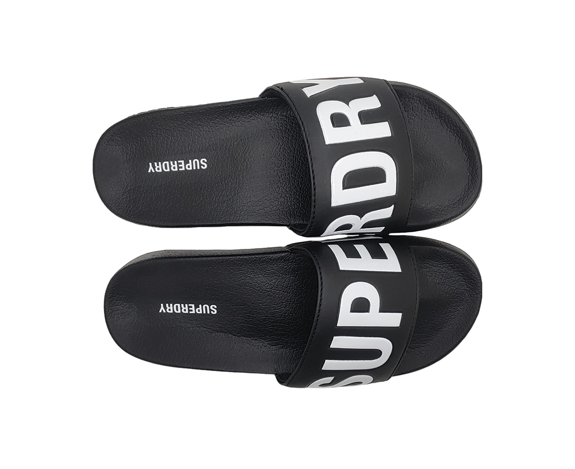 Superdry Code Core Pool Slide Mens Shoes Slides Slip On Light Summer Style - Black