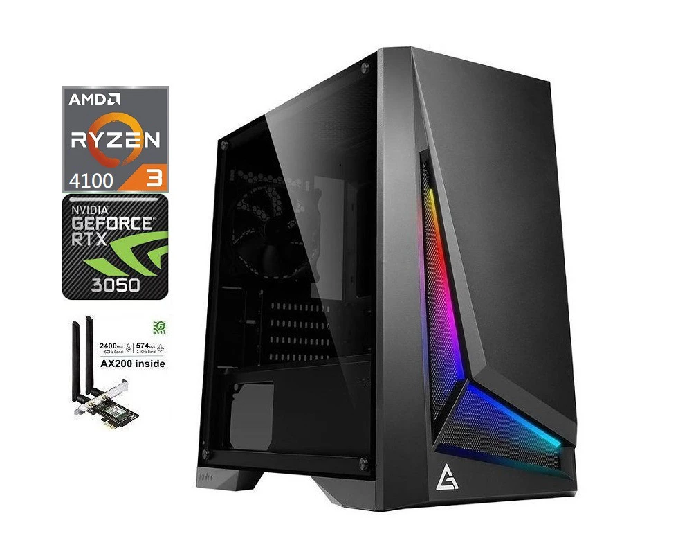 ATG ATG-4100-16G1TS2TH-3050-WO Dapper Dark Phantom GTX 1650 Desktop PC Gaming System, 1TB SSD, Wifi 6, Win10