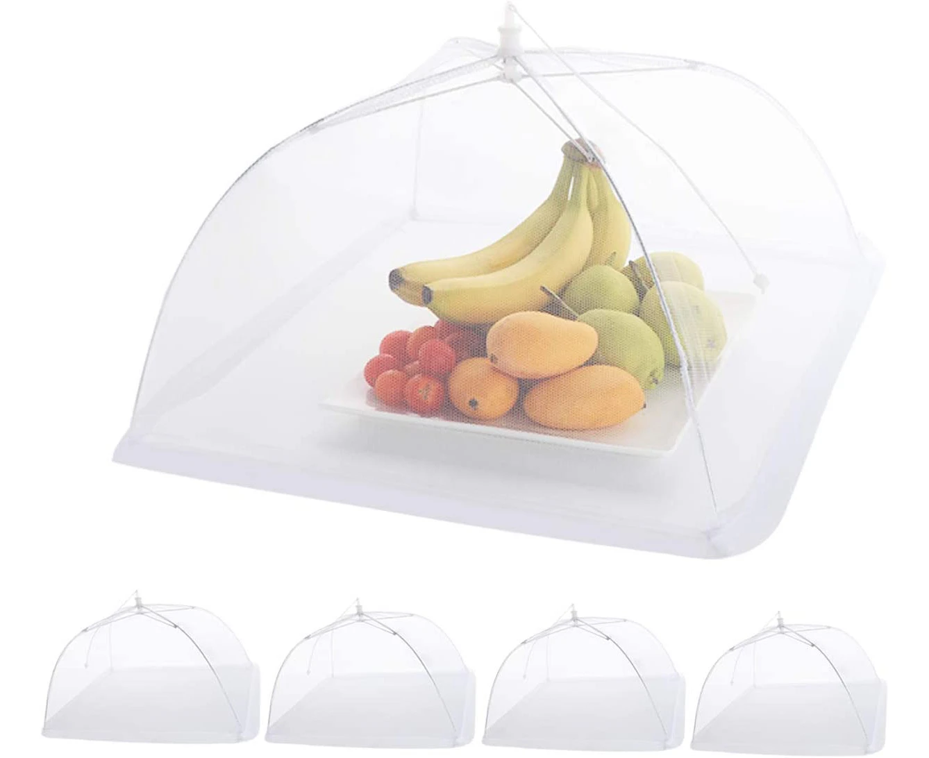 5pcs Collapsible Mesh Food Cloche Cover Pop-up Food Cover Anti-Fly Mosquitoes Picnic-43cm