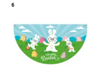 Fan-shaped Flag Cartoon Rabbit Polyester Cute Easter Egg Delicate Semicircle Banner for Garden-6