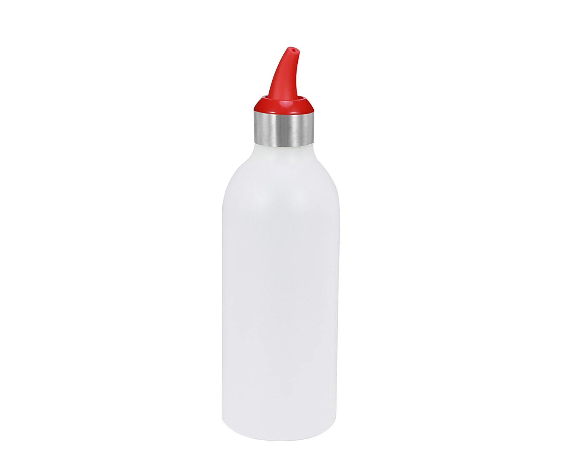 Condiment Bottle with Cap Leak-proof Food Grade Anti-deformed Refillable Storage Plastic Wide Mouth Sauce Container for Cooking-Red