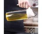 Leakproof Glass Oil Bottle Can Automatic Opening Seasoning Dispenser with Handle-Apricot - Apricot