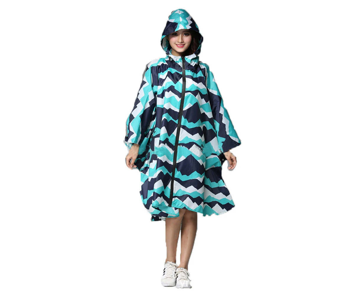 Stylish Hooded Women Raincoat Outdoor Long Poncho Waterproof Rain Coat Rainwear-Snow Peak