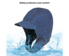 Rafting Hat Ergonomics Design Waterproof Thick Women Men Wetsuit Hood Brim Sun Hat for Outdoor-Dark Blue - Dark Blue