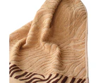 Ultra Absorbent Tiger Pattern Bamboo Fiber Bath Towel Home Washcloth Hand Towel-Coffee