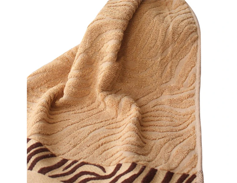 Ultra Absorbent Tiger Pattern Bamboo Fiber Bath Towel Home Washcloth Hand Towel-Coffee