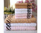 Ultra Absorbent Tiger Pattern Bamboo Fiber Bath Towel Home Washcloth Hand Towel-Coffee