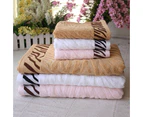 Ultra Absorbent Tiger Pattern Bamboo Fiber Bath Towel Home Washcloth Hand Towel-Coffee