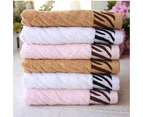 Ultra Absorbent Tiger Pattern Bamboo Fiber Bath Towel Home Washcloth Hand Towel-Coffee