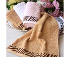 Ultra Absorbent Tiger Pattern Bamboo Fiber Bath Towel Home Washcloth Hand Towel-Coffee