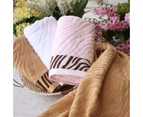 Ultra Absorbent Tiger Pattern Bamboo Fiber Bath Towel Home Washcloth Hand Towel-Coffee