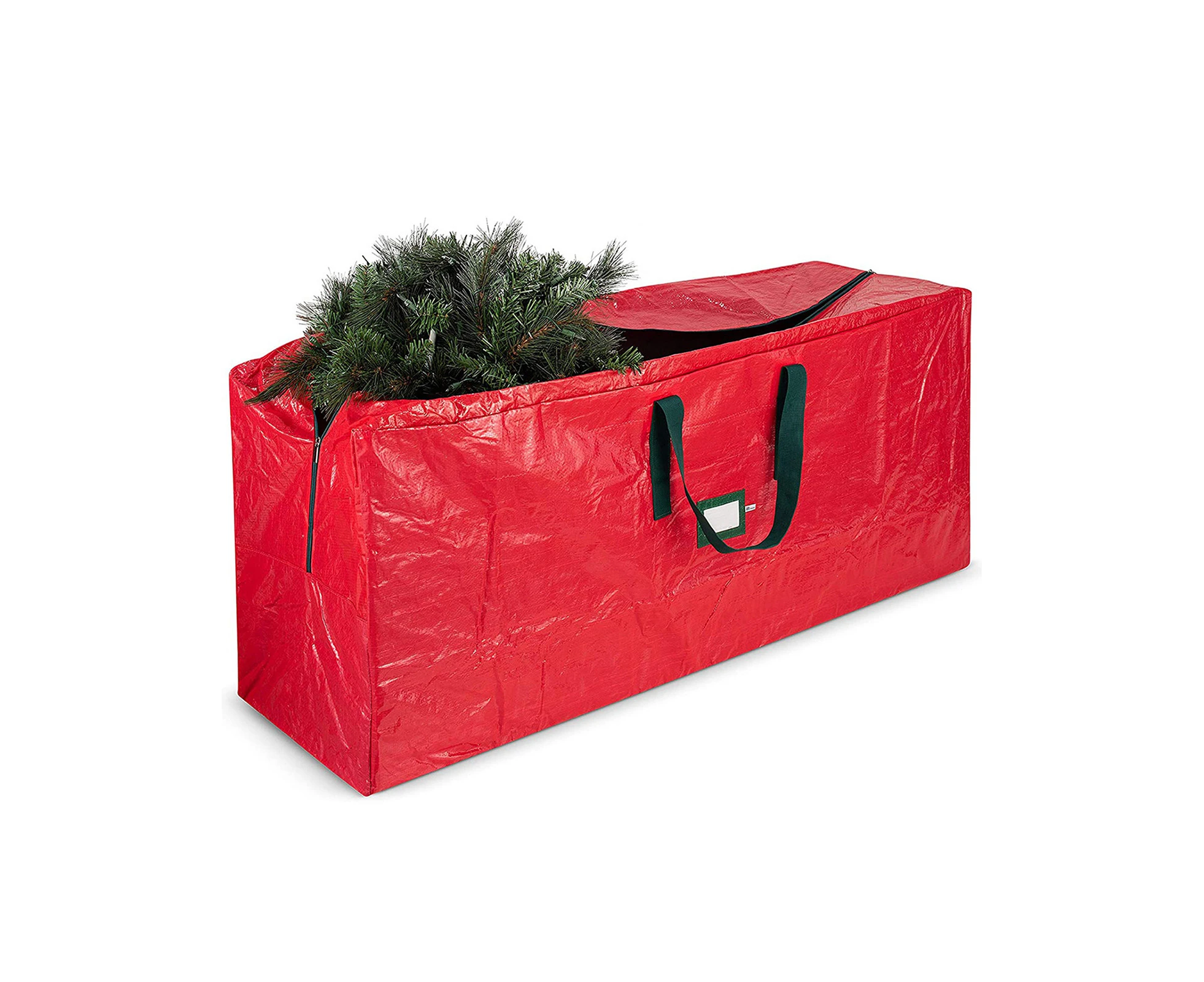 Christmas Tree Storage Bag Large Capacity Multi-function PE Handles Zipper Waterproof Artificial Tree Organizer for Home Red 2