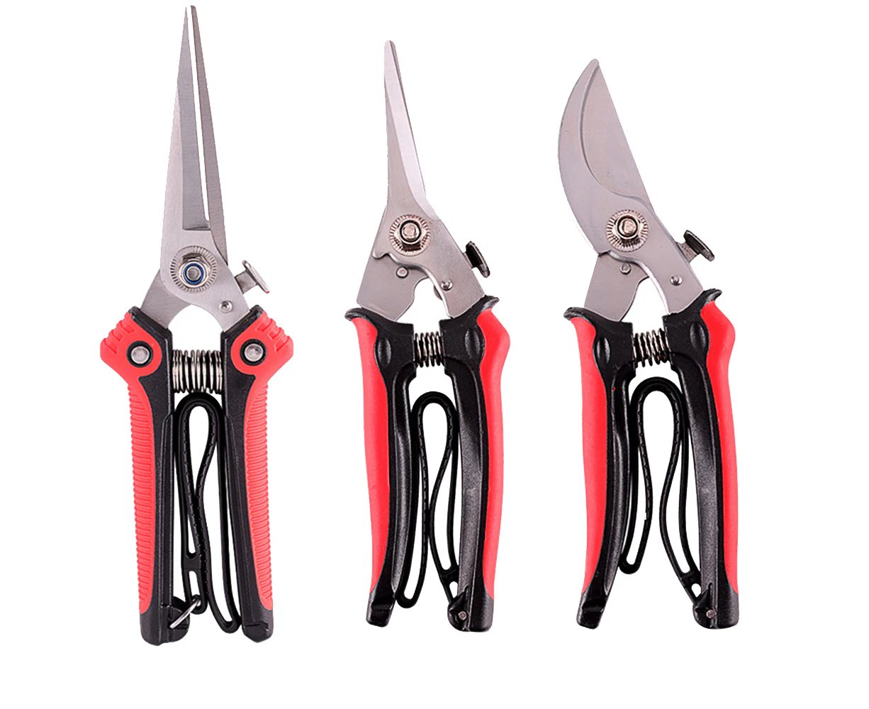 3PCS Gardening Pruning Scissors Set, Picking Shears, Branch Cutter Clippers Tree Trimmers Scissors