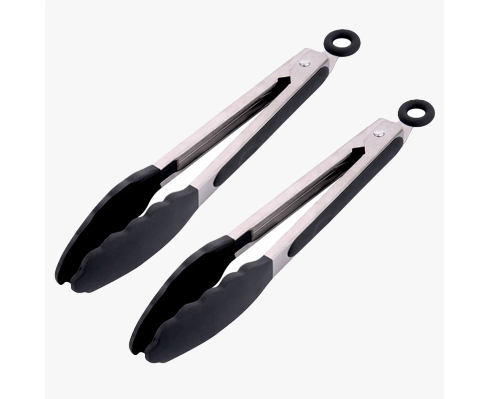 Kitchen Cooking Food Tongs Stainless Steel With 2 Piece