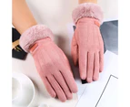 Women Gloves Solid Color Windproof Autumn Winter Lightweight Coldpoof Gloves for Vacation Style6