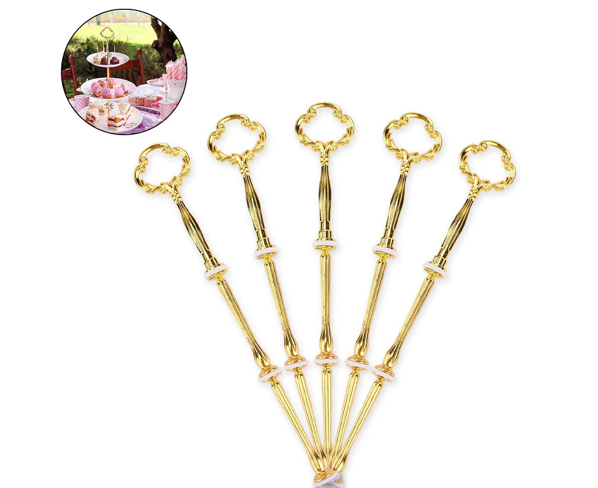 5 sets of Household Food and Beverage Products Fruit Tray Rack Fruit-Silver/Gold-Gold Tray Hanger, Cake Tray Skewer European Style Skewer Bracket