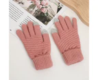 1 Pair Cycling Gloves Knitted Touchscreen Full Finger Stretchy Thickened Cold Resistant Autumn Winter Men Women Motorcycle Riding Gloves for Outdoor Style7