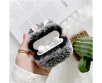 Headphone Cushion Plush Rabbit Full Coverage Wear-resistant Protection Bluetooth-compatible Earbuds Cover for AirPods 3	-Grey