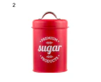 Coffee Container Food Safe Moisture-proof Wrought  Iron Strong Sealing Sugar Canister for Kitchen-Red 2