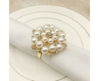 6Pcs Hotel Tableware Rose Flower Napkin Rings Wedding Party Decor Towel Buckle-Golden