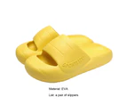 1 Pair Women Slippers Flat Heel Soft Sole Solid Anti-collision French Style Anti Skid Summer Bright Color Close Toe Sandals for Daily Wear - Yellow