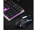 Gaming Keyboard and Mouse Set, LED Backlit Layout, Rainbow Colors Illuminated USB Waterproof Keyboard and Mouse