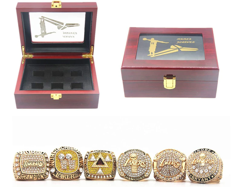 LA Championship Replica Ring Lakers rings set Size 11 with Wood Box