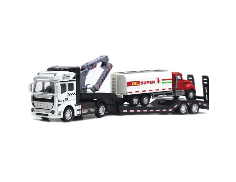 Truck Model Multiple Designs Pull-back Style 1/50 Scale Trailer Garbage Truck Sanitation Car Model for Child White