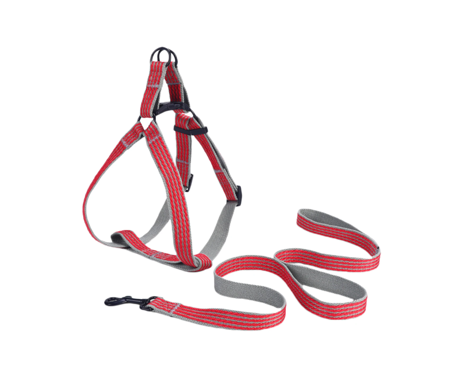 Puppy Harness Adjustable Buckles Prevent Break Free Traction Tool Dog Harness Leash Rope Set Pet Supplies-Red XL