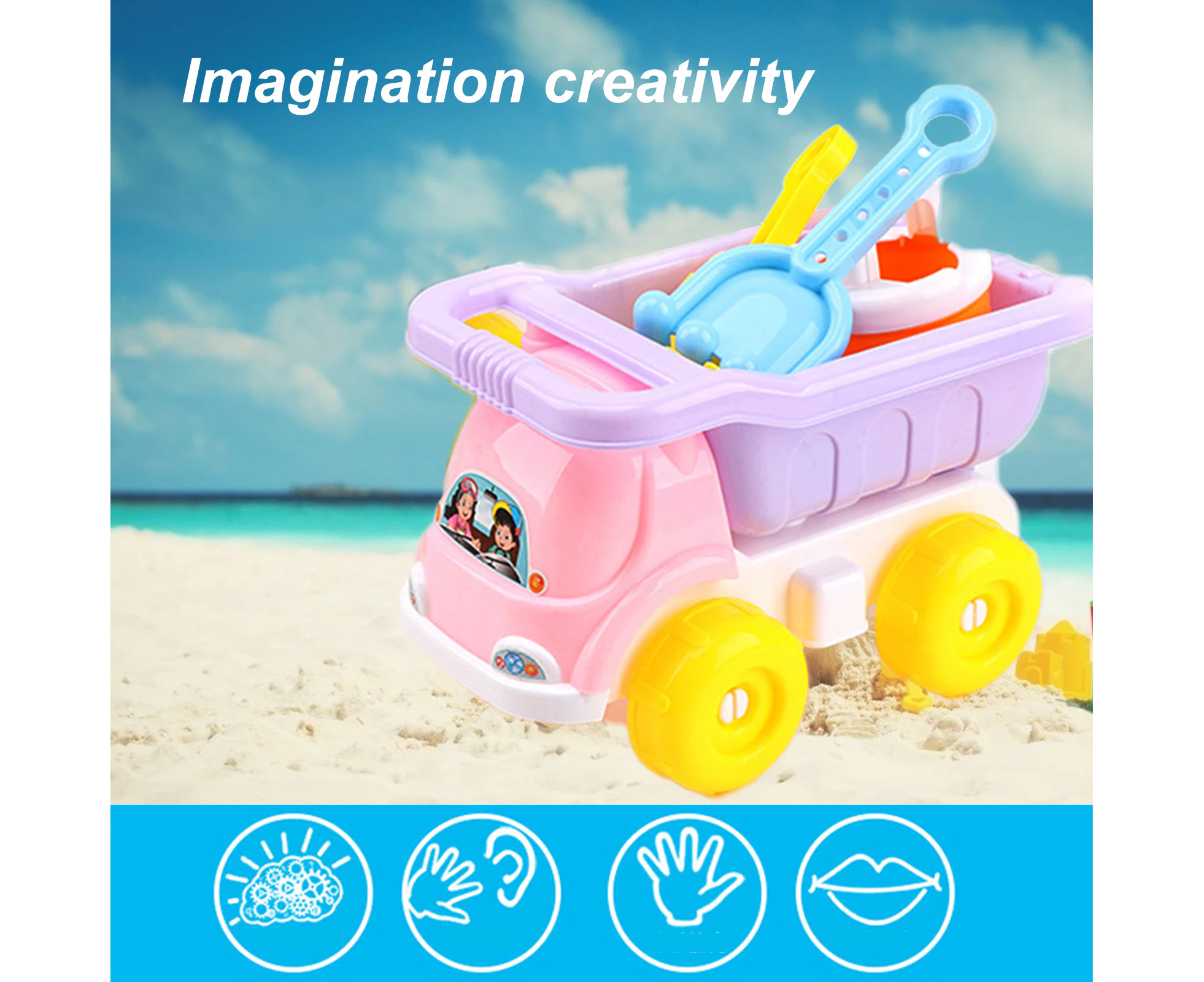 Beach Toy Kit Hand-eye Coordination Smooth Surface Vibrant Color Outdoor Summer Beach Toys Kit for Entertainment