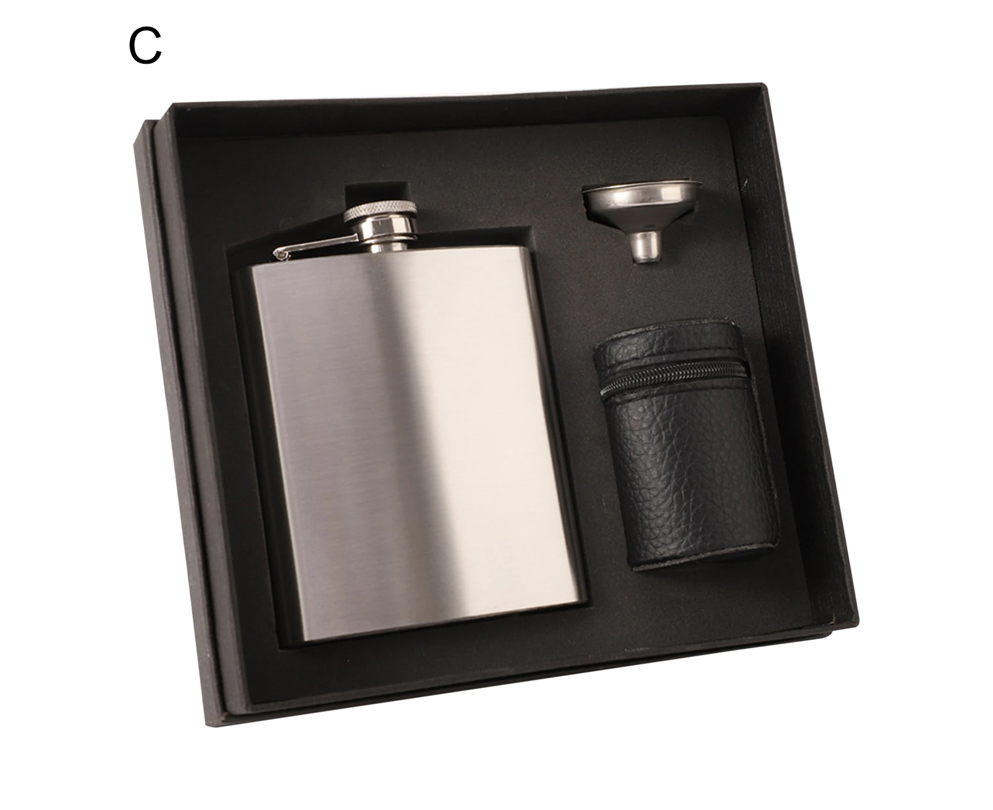 1 Set Hip Flask Shock-proof Good Sealing Capacity Portable 7oz Whiskey Liquor Pocket Flask for Man-3#