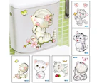 Removable Cute Cats Bathroom Toilet Lid Sticker Waterproof Restroom Decal Decor-ZY980E