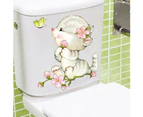 Removable Cute Cats Bathroom Toilet Lid Sticker Waterproof Restroom Decal Decor-ZY980E