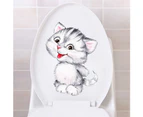 Removable Cute Cats Bathroom Toilet Lid Sticker Waterproof Restroom Decal Decor-ZY980E