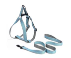 Dog Harness Leash Tear Resistant Escape-proof Anti-lost Small Medium Pet Dog Puppy Vest Harness Pet Supplies-Blue XL