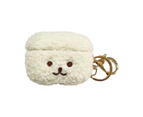 Headphone Cushion Embroidered Full Coverage Protection Plush Bluetooth-compatible Earbuds Cover for AirPods Pro	-White