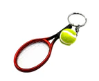 Simulation Mini Tennis Racket Ball Keychain Pendant Bag Key Ring Accessories Blue