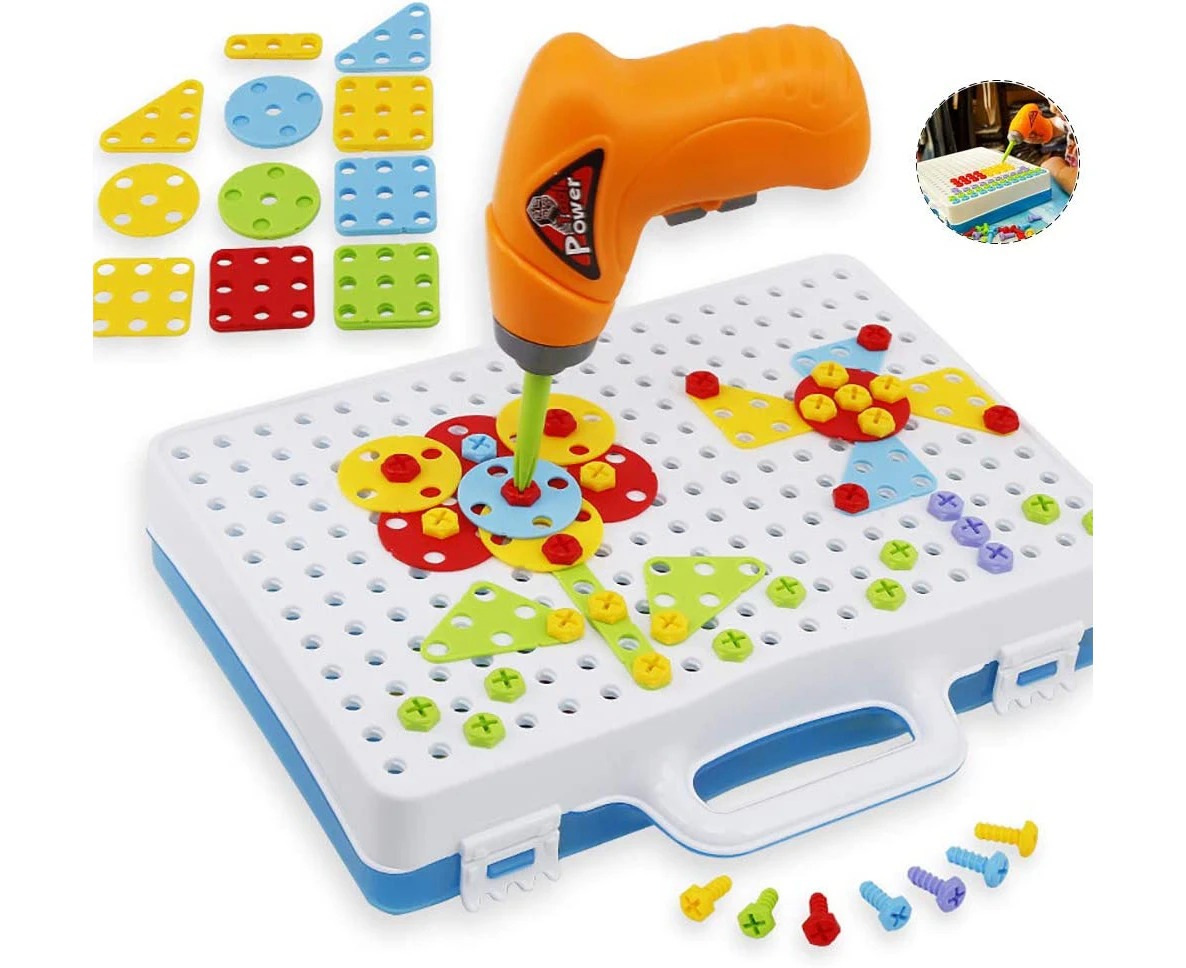 Plug-in game Montessori toy with drill educational creative toy 3D puzzle mosaic game tool box children from 3 4 5 6 years for boys girls