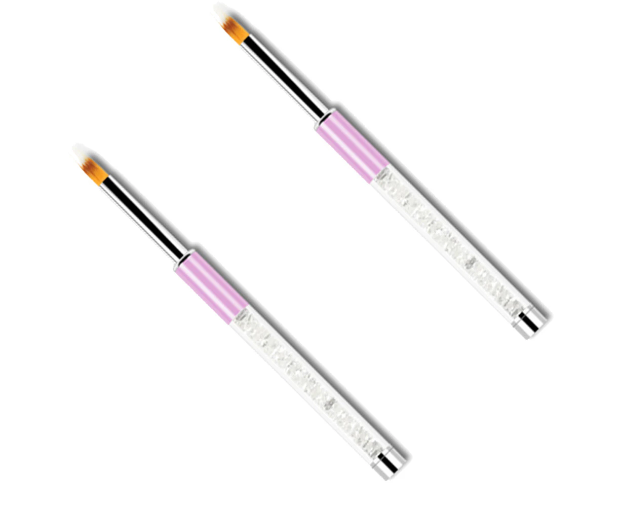 UV Gel Nail Brush Set Rhinestone Handle Professional Nail Art Design Brushes