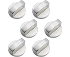 6 Pieces Universal Metal Control Knobs Gas Stove Knob 6mm Universal Control Knobs Stove Knob for Gas Stove Cooker Oven Hob