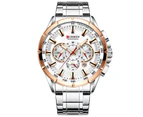 Curren Men's Watch Top Luxury Brand Big Dial Blue Quartz Men Watches Chronograph Sport Wristwatch Man Stainless Steel Date Clock