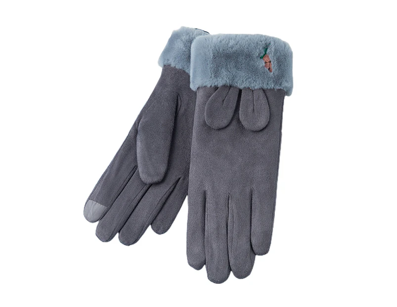 1 Pair Glove Comfortable Keep Warm Thick Texture Women Touch Screen Driving Wrist Warm Glove for Outdoor Style2